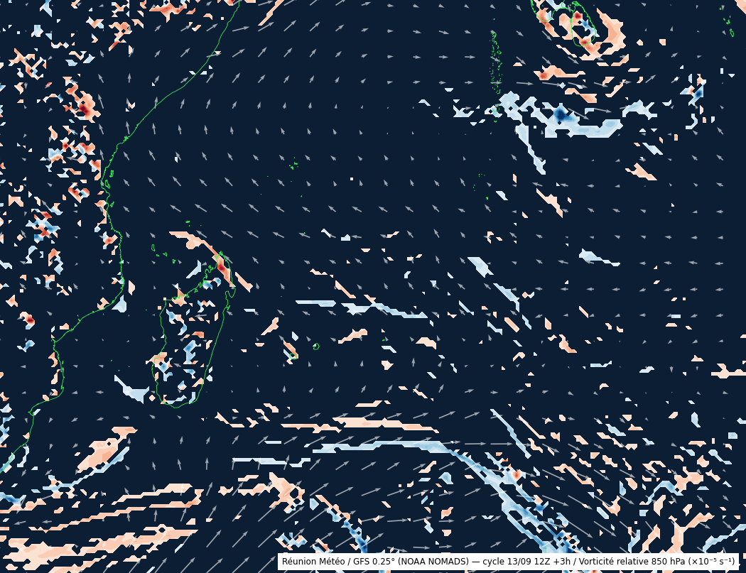 Vorticité 850 hPa (GFS, auto)